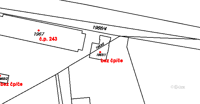 Lužná 48468088 na parcele st. 1963/1 v KÚ Lužná u Rakovníka, Katastrální mapa