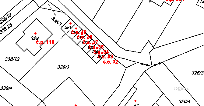 Bražec 32, Náchod na parcele st. 99 v KÚ Bražec, Katastrální mapa