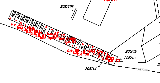 Luka nad Jihlavou 60 na parcele st. 608 v KÚ Luka nad Jihlavou, Katastrální mapa