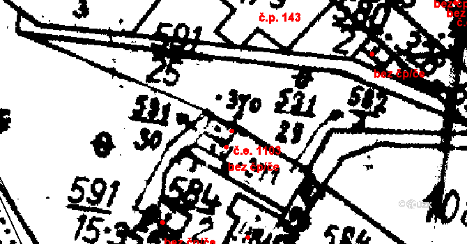 Tisová 1103, Kraslice na parcele st. 370 v KÚ Tisová u Kraslic, Katastrální mapa