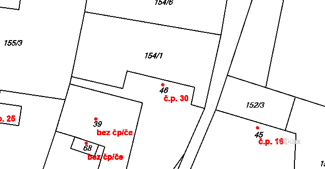 Kochánov 30, Světlá nad Sázavou na parcele st. 46 v KÚ Kochánov u Lipničky, Katastrální mapa