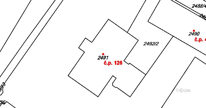 Vyškov-Město 126, Vyškov na parcele st. 2491 v KÚ Vyškov, Katastrální mapa