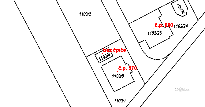 Bedihošť 145943089 na parcele st. 1103/9 v KÚ Bedihošť, Katastrální mapa