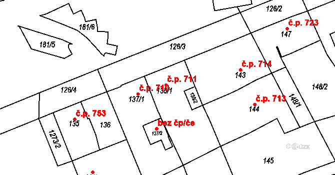 Kynšperk nad Ohří 711 na parcele st. 138/1 v KÚ Kynšperk nad Ohří, Katastrální mapa