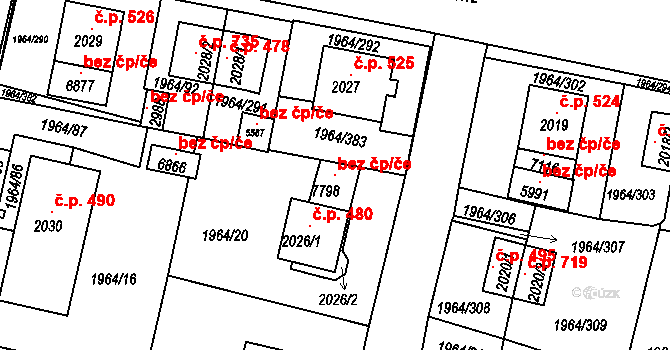 Třebíč 147499089 na parcele st. 7798 v KÚ Třebíč, Katastrální mapa
