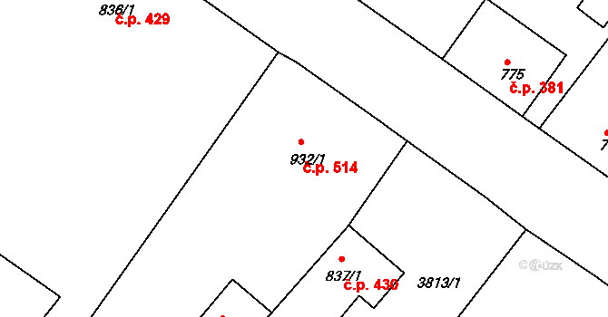 Cvikov II 514, Cvikov na parcele st. 932/1 v KÚ Cvikov, Katastrální mapa