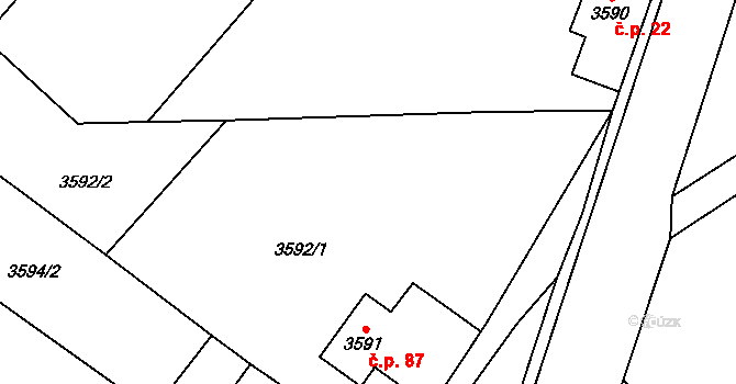 Podmoklice 87, Semily na parcele st. 3591 v KÚ Semily, Katastrální mapa