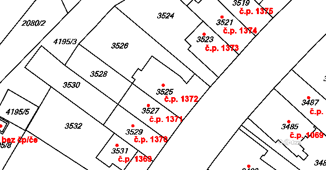 Dejvice 1372, Praha na parcele st. 3525 v KÚ Dejvice, Katastrální mapa