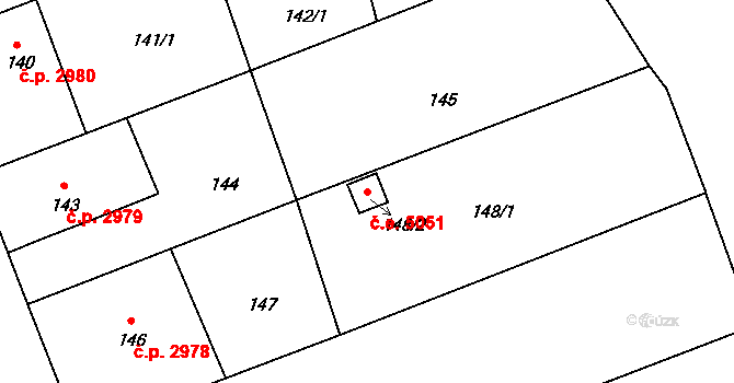 Helenín 5051, Jihlava na parcele st. 148/2 v KÚ Helenín, Katastrální mapa