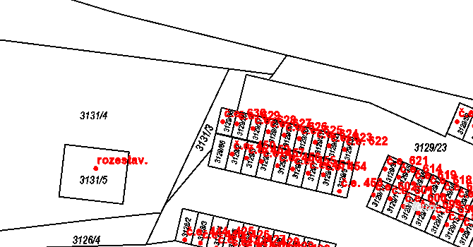 Bystřice nad Pernštejnem 629 na parcele st. 3129/26 v KÚ Bystřice nad Pernštejnem, Katastrální mapa