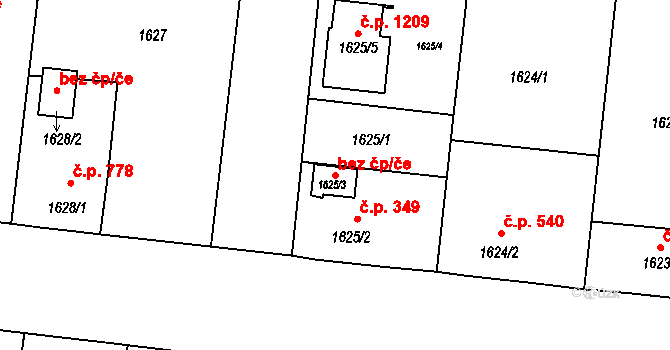 Bohumín 38218089 na parcele st. 1625/3 v KÚ Nový Bohumín, Katastrální mapa