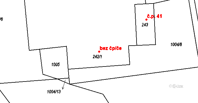 Šonov 40109089 na parcele st. 242/1 v KÚ Šonov u Broumova, Katastrální mapa