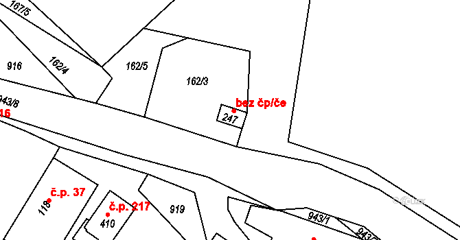 Prosetín 41290089 na parcele st. 247 v KÚ Prosetín u Hlinska, Katastrální mapa