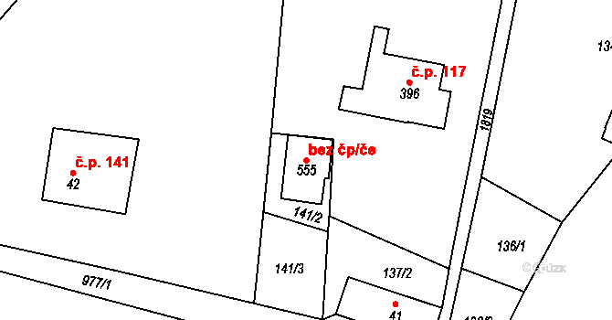 Dolní Branná 42227089 na parcele st. 555 v KÚ Dolní Branná, Katastrální mapa