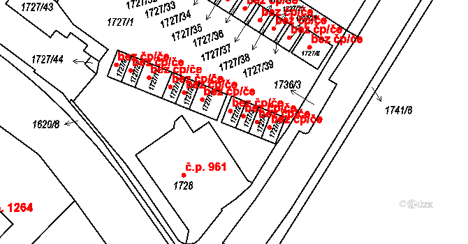 Tachov 44067089 na parcele st. 1727/2 v KÚ Tachov, Katastrální mapa