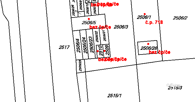 Pohořelice 44588089 na parcele st. 2510 v KÚ Pohořelice nad Jihlavou, Katastrální mapa