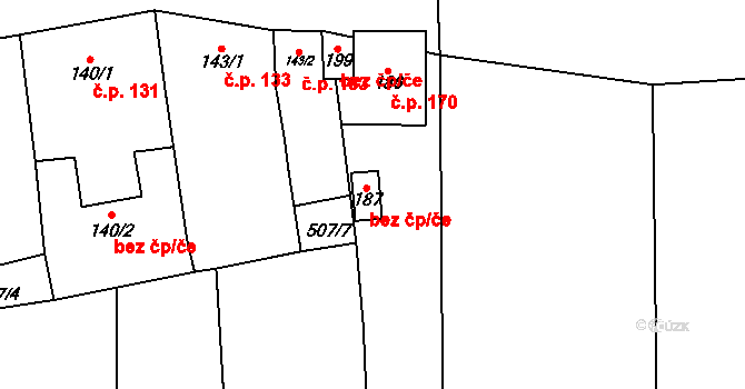 Ondratice 47678089 na parcele st. 187 v KÚ Ondratice, Katastrální mapa