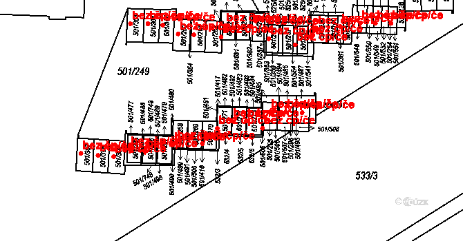 Ráj 577, Karviná na parcele st. 501/271 v KÚ Ráj, Katastrální mapa