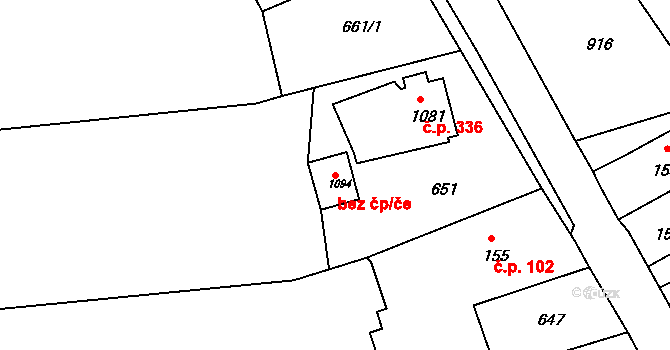 Jílové 48303089 na parcele st. 1094 v KÚ Jílové u Děčína, Katastrální mapa