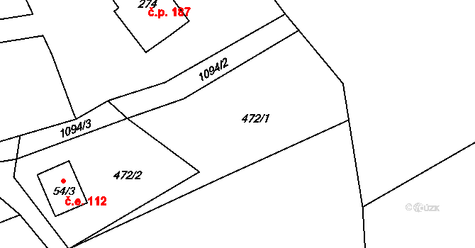 Arnoltice 187 na parcele st. 274 v KÚ Arnoltice, Katastrální mapa