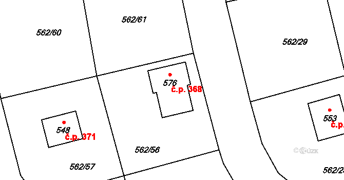 Libá 368 na parcele st. 576 v KÚ Libá, Katastrální mapa