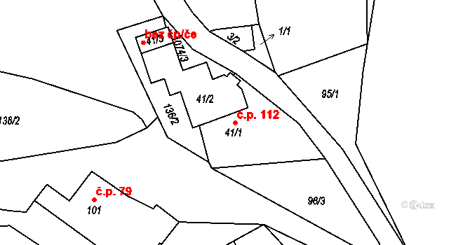 Masákova Lhota 112, Zdíkov na parcele st. 41/1 v KÚ Masákova Lhota, Katastrální mapa