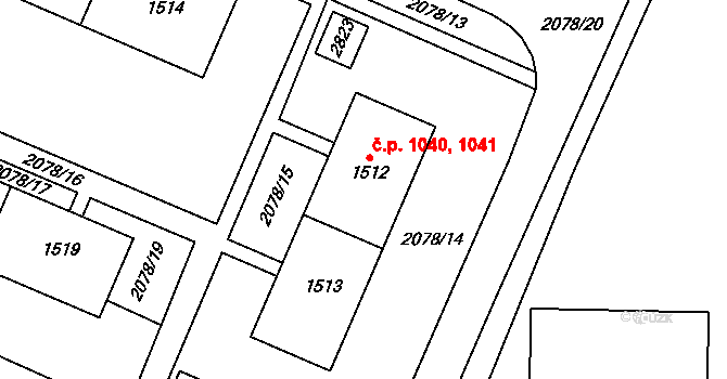 Ledeč nad Sázavou 1040,1041 na parcele st. 1513 v KÚ Ledeč nad Sázavou, Katastrální mapa