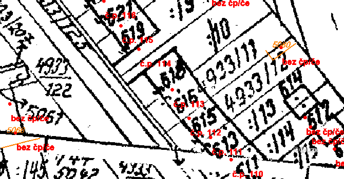 Pasohlávky 113 na parcele st. 618 v KÚ Pasohlávky, Katastrální mapa