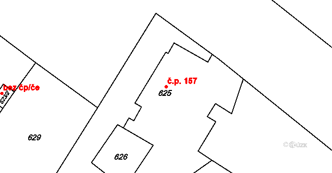 Krmelín 157 na parcele st. 625 v KÚ Krmelín, Katastrální mapa