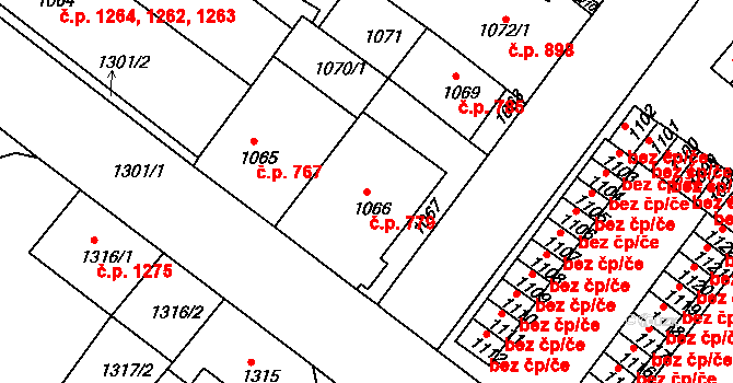 Duchcov 779 na parcele st. 1066 v KÚ Duchcov, Katastrální mapa