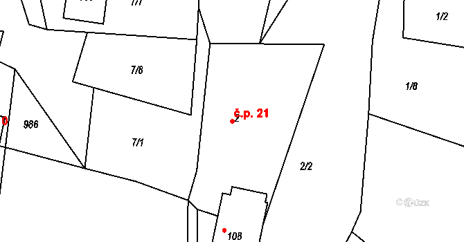 Nepřejov 21, Dolní Hbity na parcele st. 2 v KÚ Nepřejov, Katastrální mapa