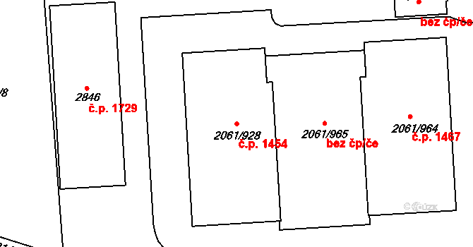 České Budějovice 2 1454, České Budějovice na parcele st. 2061/928 v KÚ České Budějovice 2, Katastrální mapa