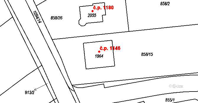 Světlá nad Sázavou 1146 na parcele st. 1964 v KÚ Světlá nad Sázavou, Katastrální mapa