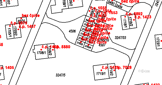 Zlín 1545 na parcele st. 3785/5 v KÚ Zlín, Katastrální mapa