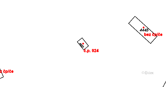 Česká Třebová 924 na parcele st. 4423 v KÚ Česká Třebová, Katastrální mapa