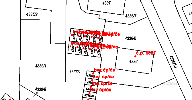 Česká Lípa 42229090 na parcele st. 4336/17 v KÚ Česká Lípa, Katastrální mapa