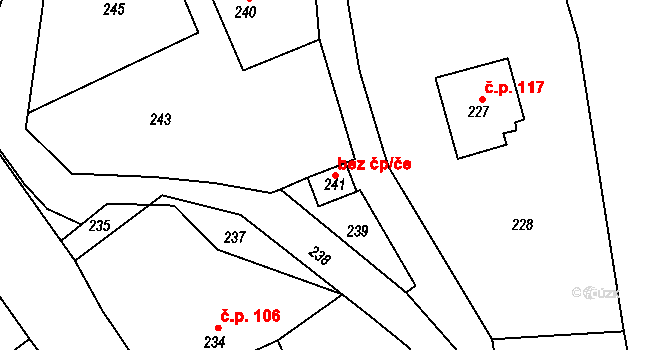 Bystřice nad Pernštejnem 44156090 na parcele st. 241 v KÚ Domanín u Bystřice nad Pernštejnem, Katastrální mapa