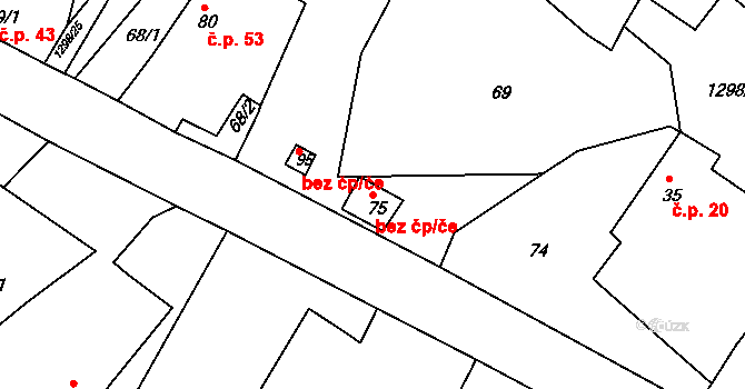 Malčín 44538090 na parcele st. 75 v KÚ Malčín, Katastrální mapa