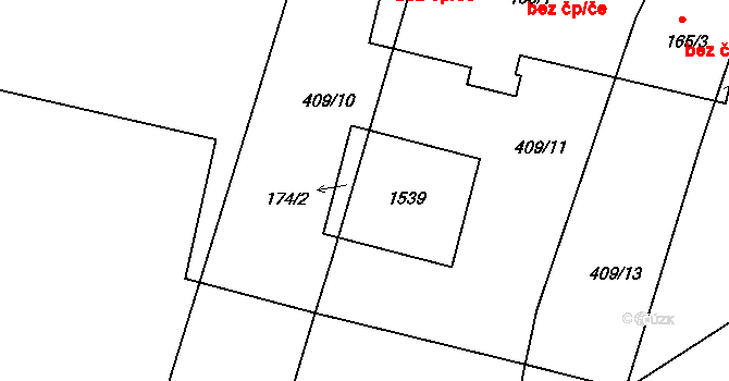 Měcholupy 47049090 na parcele st. 174/2 v KÚ Velká Černoc, Katastrální mapa