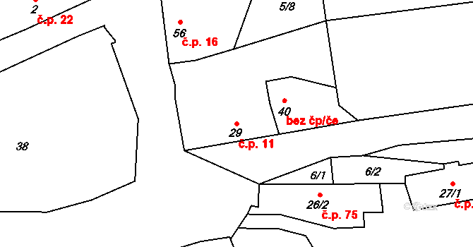 Beroun-Jarov 11, Beroun na parcele st. 29 v KÚ Jarov u Berouna, Katastrální mapa