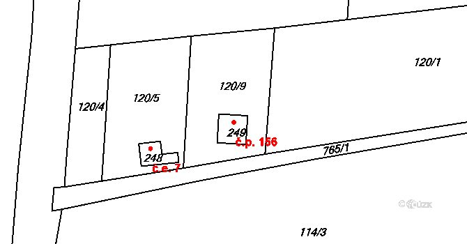 Mlékojedy 156, Neratovice na parcele st. 249 v KÚ Mlékojedy u Neratovic, Katastrální mapa