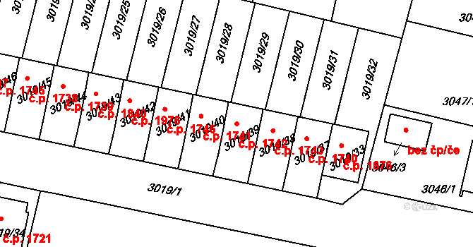 Dobrá Voda u Českých Budějovic 1742 na parcele st. 3019/39 v KÚ Dobrá Voda u Českých Budějovic, Katastrální mapa