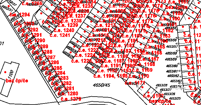 Jihlava 1187,1189 na parcele st. 4650/84 v KÚ Jihlava, Katastrální mapa