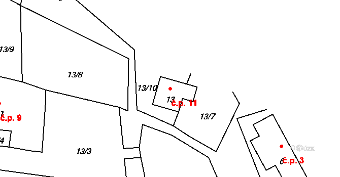 Matějovec 11, Jarošov nad Nežárkou na parcele st. 13 v KÚ Matějovec nad Nežárkou, Katastrální mapa