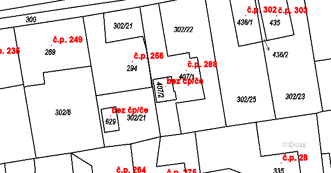Broumov 147362091 na parcele st. 407/2 v KÚ Velká Ves u Broumova, Katastrální mapa