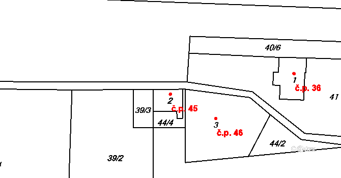 Františkov 45, Rokytnice nad Jizerou na parcele st. 2 v KÚ Františkov v Krkonoších, Katastrální mapa