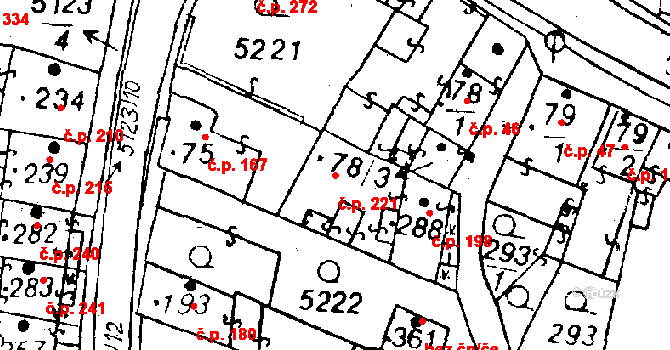 Černošín 221 na parcele st. 78/3 v KÚ Černošín, Katastrální mapa