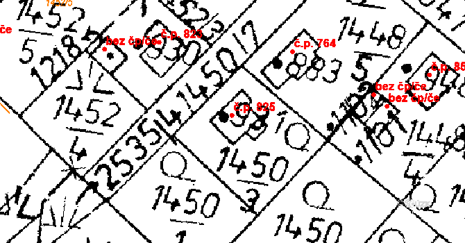 Kamenický Šenov 825 na parcele st. 931 v KÚ Kamenický Šenov, Katastrální mapa