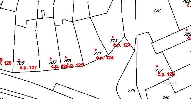 Klášterec nad Ohří 124 na parcele st. 771 v KÚ Klášterec nad Ohří, Katastrální mapa