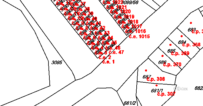 Pelhřimov 1 na parcele st. 3098/3 v KÚ Pelhřimov, Katastrální mapa